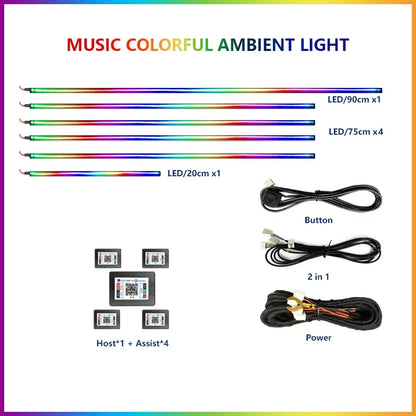 Car Ambient Interior lighting 6 or 18pc Symphony App Control