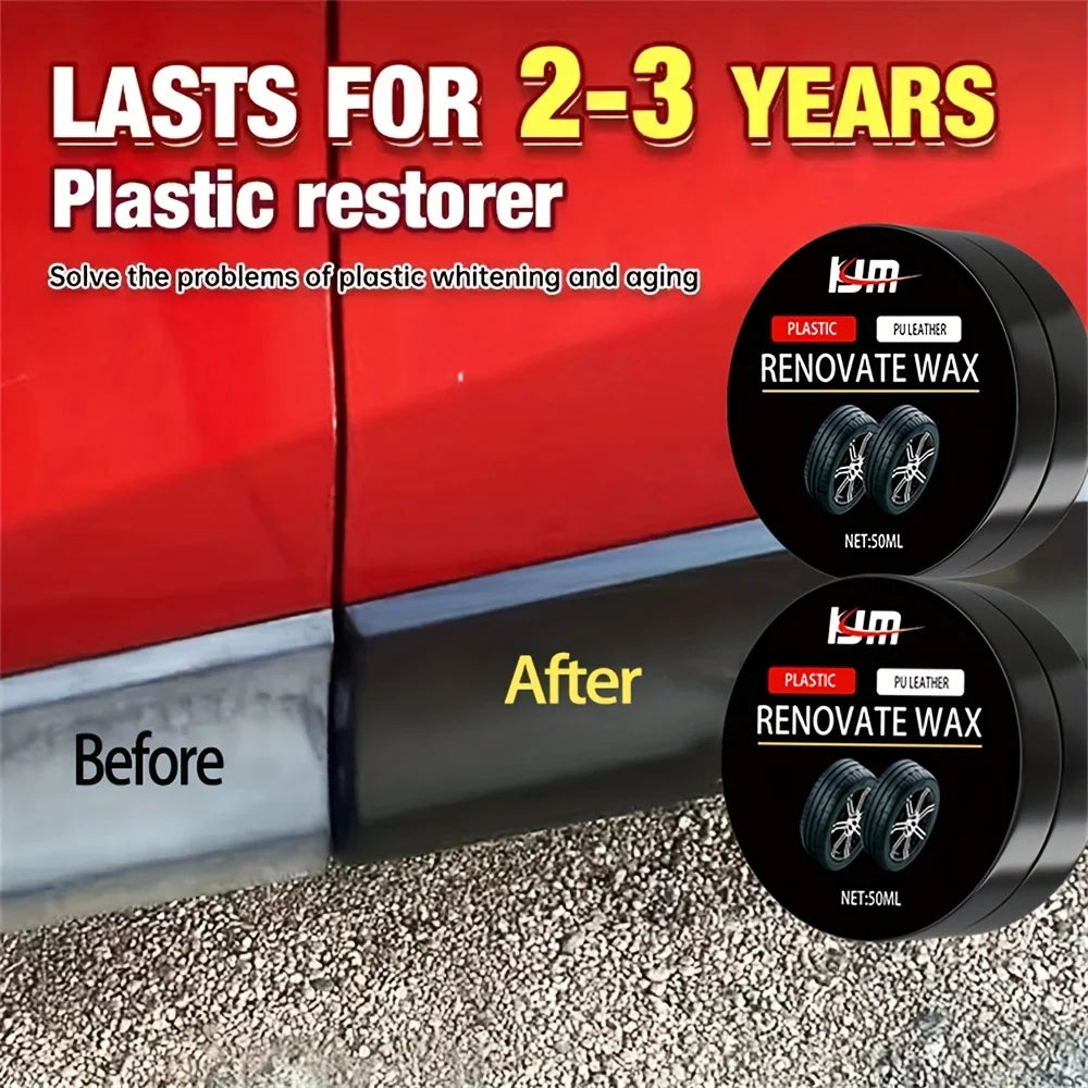 Rubber & Trim Refresh Wax – Hydrophobic Black Restorer for Car Trim & Seals