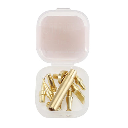 9-Piece Heat Insert & Finishing Tip Set – Brass Soldering Iron Tips for 3D Printing