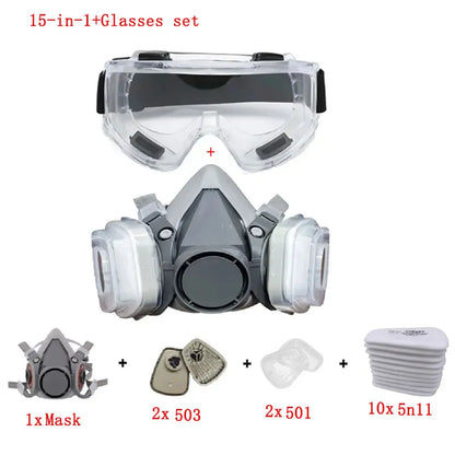 6200 Respirator Mask Kit with Filters & Goggles – Complete Spray Paint Safety Set