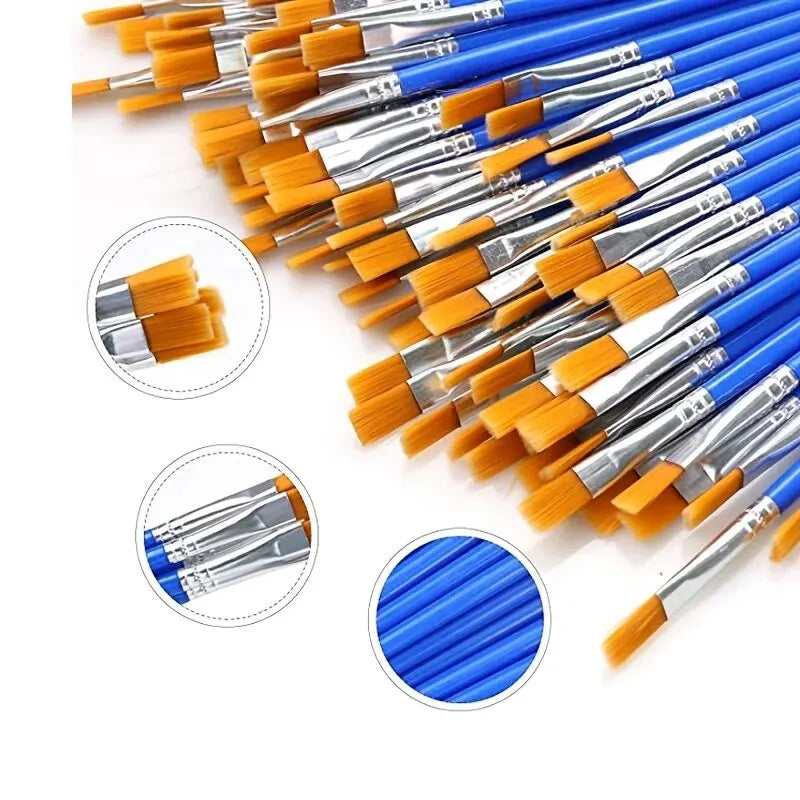 Detail Touch-Up Paint Brush Set – 50pcs Fine Brushes for Automotive Spot Painting & Pinstriping