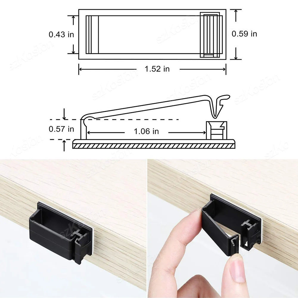 Cable Management, Organizer Clip, Wire Arrangement & Protector Clips Self-adhesive