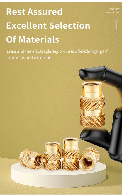 Screw Thread Hot Insert M2/2.5/3/4/5/6 Brass Knurled Nut Implant  for Plastic 3D Printing Assortment Kit