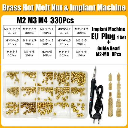 Screw Thread Hot Insert M2/2.5/3/4/5/6/8 Brass Knurled Nut Implant Machine