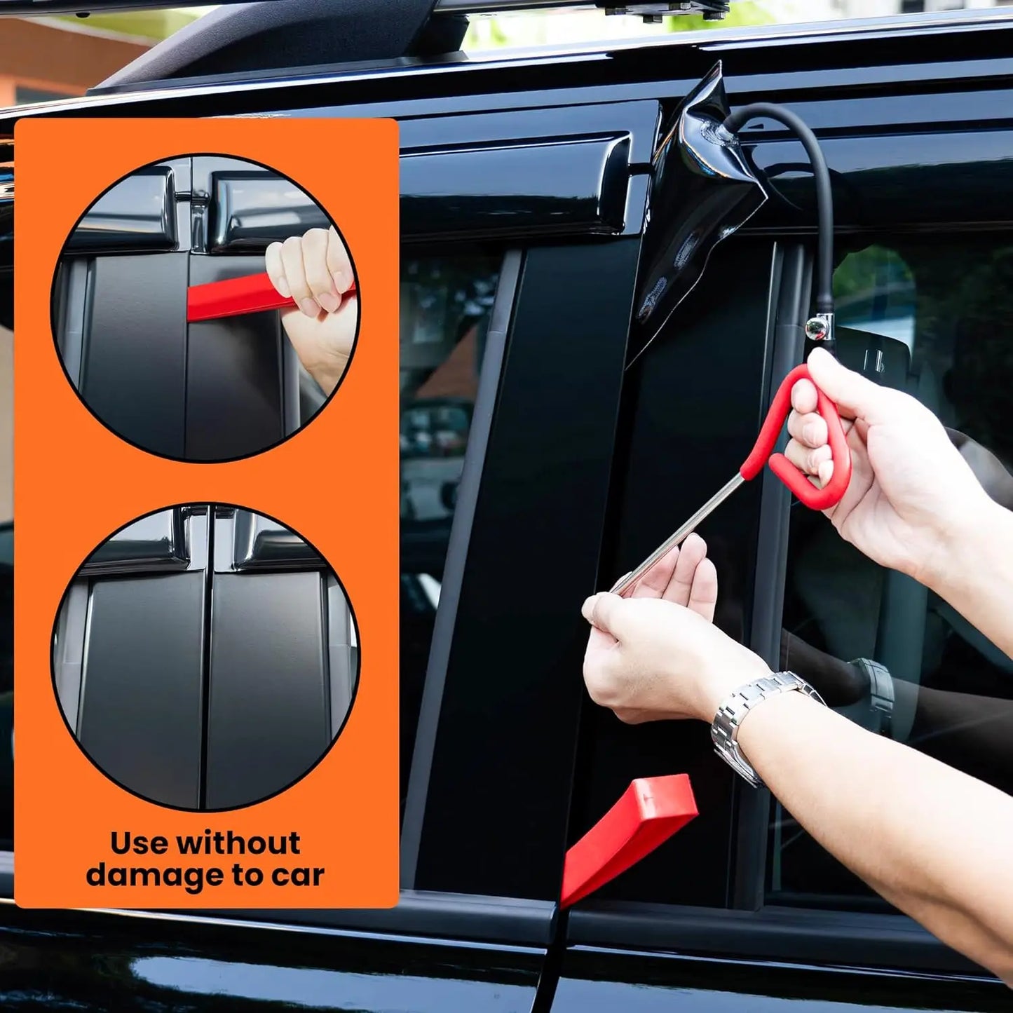 Car Door Kit 21/18PCS Air Pump Window Fixing, Gripper, Long Reach Tools with Carrying Bag