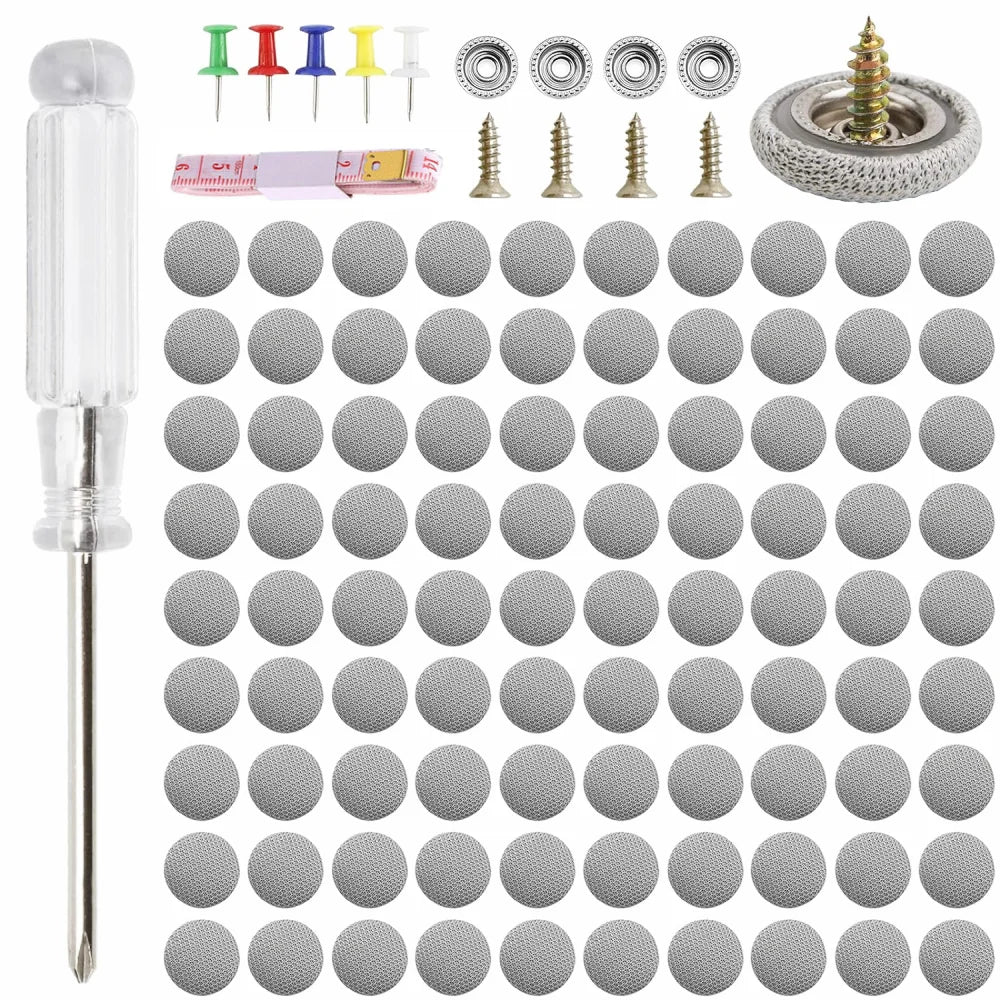 Car Roof Repair Kit – 90 Staples, Screwdriver, Tape & Colored Needles