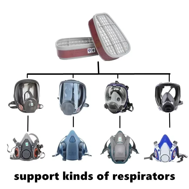 6001/6002/6004 Filter Cartridge 5N11 Dustproof Cotton, Fit For 3M 6200/7502/6800 Gas Mask Chemical Painting Spray Respirator