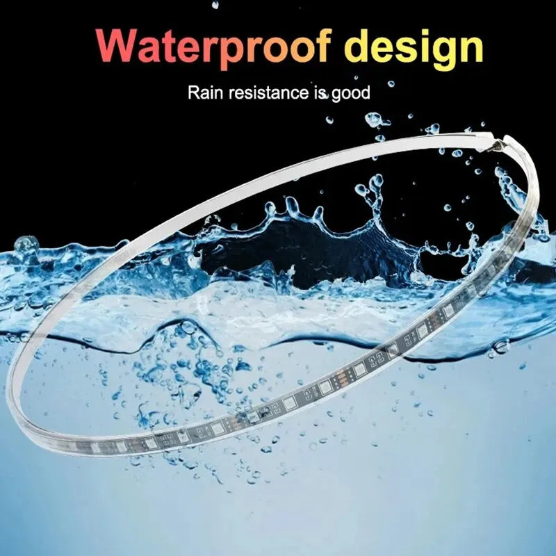 Car Hub Wheel Ring APP/Remote Control RGB Kit Waterproof LED Light