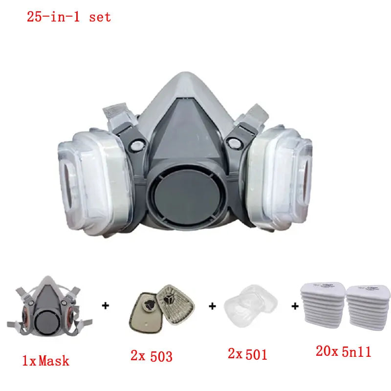 6200 Respirator Mask Kit with Filters & Goggles – Complete Spray Paint Safety Set
