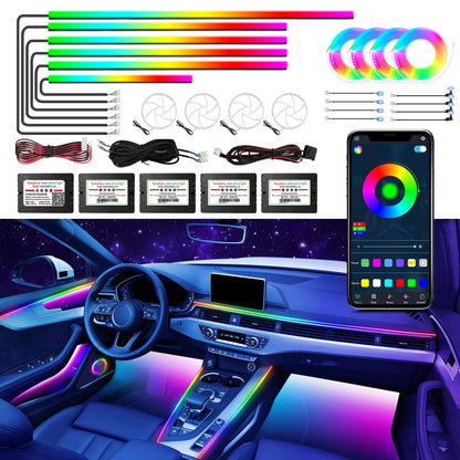 Car Ambient Interior lighting - App Control 22 In1 Full Color RGB Led Strip