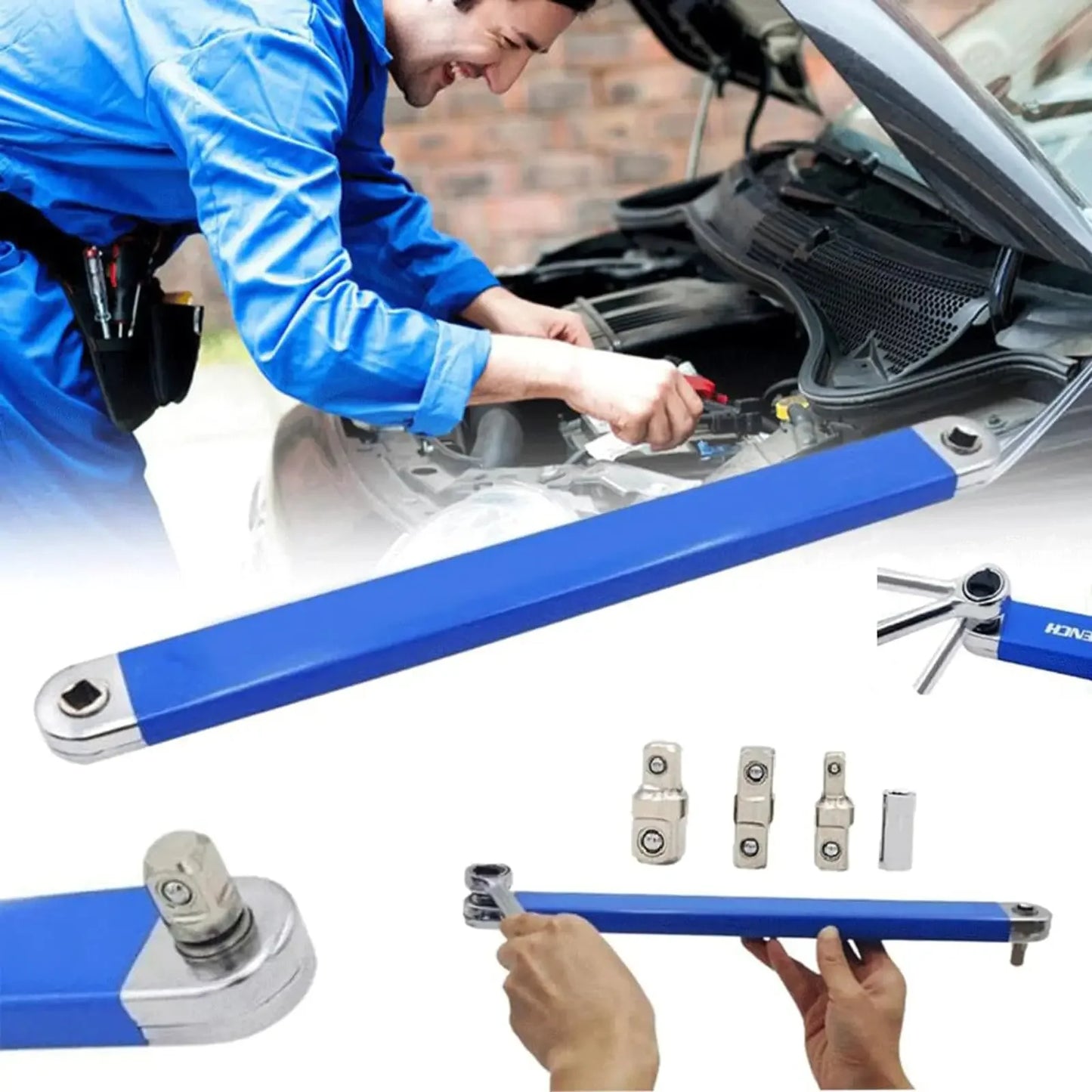 Wrench Tight Space Extension, Professional Zero Offset Tool 1/2 1/4 3/8