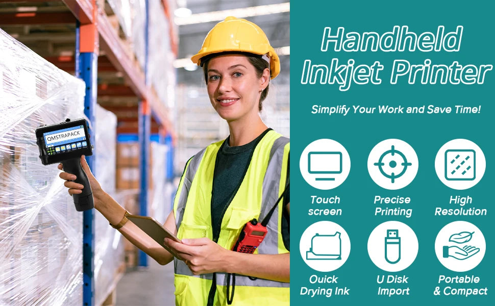 Handheld Inkjet Printer Gun for Text QR Barcode Batch Number Logo Date Label