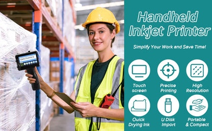 Handheld Inkjet Printer Gun for Text QR Barcode Batch Number Logo Date Label