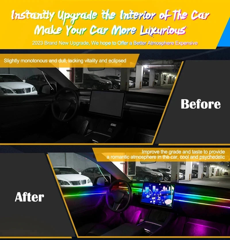 Car Ambient Interior lighting 6 or 18pc Symphony App Control