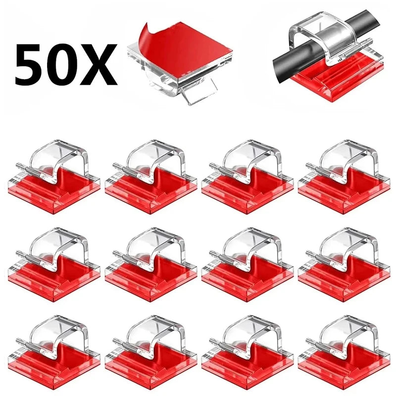 Self-Adhesive Cable Clips – Wire Organizer Clamps for Car & Garage