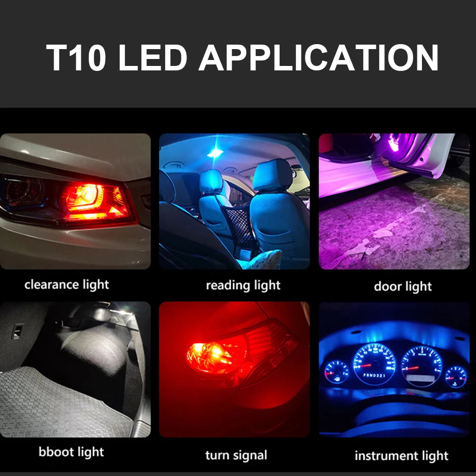 W5W T10 LED COB Filament Bulb – Car Interior Reading, Dome & License Plate Light (12V)