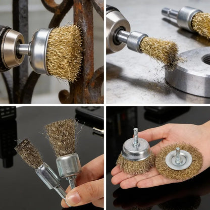 Polish Steel Wire Brush Hexagonal Handle Electric Rust Removal Brush High-speed Rotation Welding Point Polishing Tool Accessory