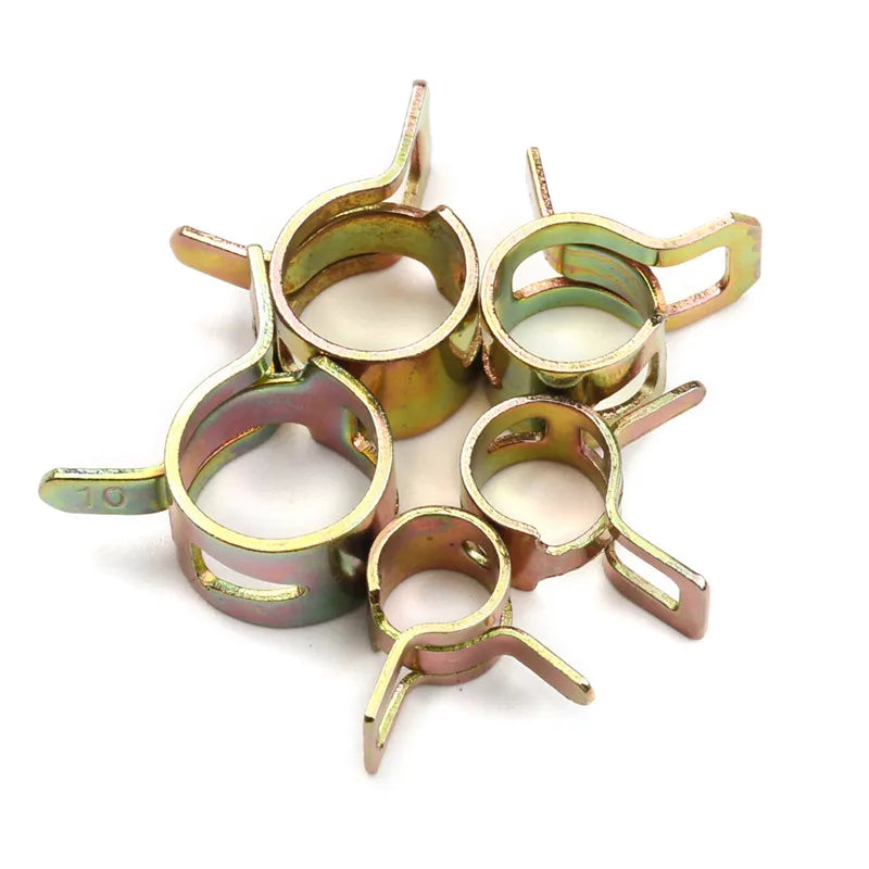Spring Hose Clip Assortment Kit – Fuel, Oil & Water Line Clamps for Cars & Trucks