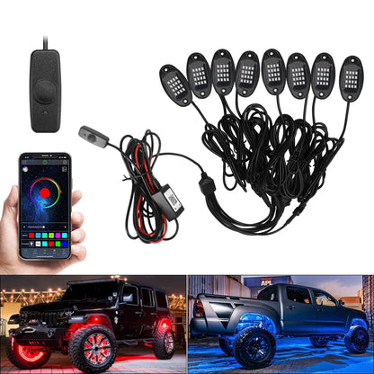 Car Chassis Light  RGB LED APP Control Music Sync 4/6/8pc