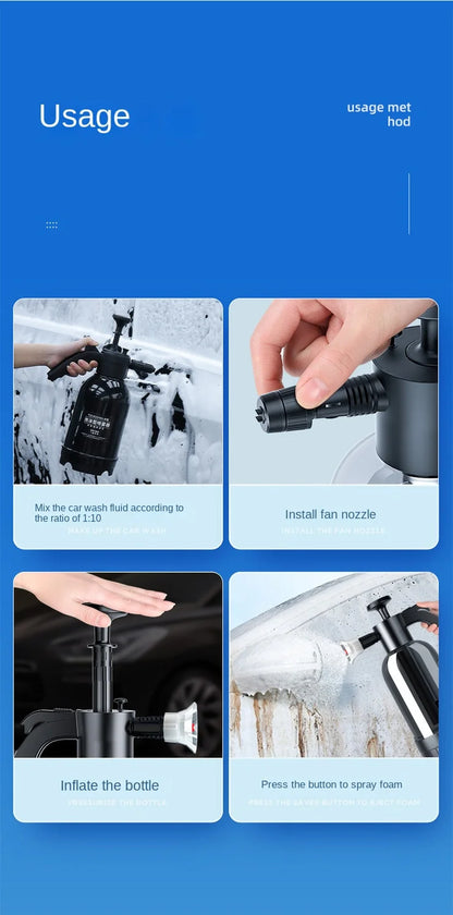 2L Snow Foam Cannon – Hand Pump Foam Sprayer for Car Wash