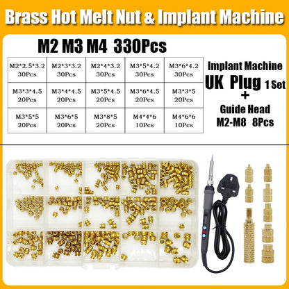 Screw Thread Hot Insert M2/2.5/3/4/5/6/8 Brass Knurled Nut Implant Machine