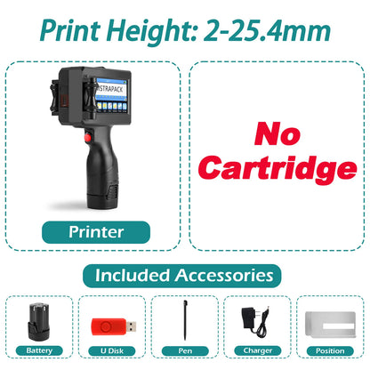 Handheld Inkjet Printer Gun for Text QR Barcode Batch Number Logo Date Label