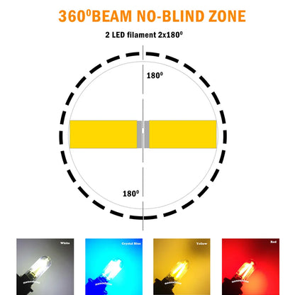 W5W T10 LED COB Filament Bulb – Car Interior Reading, Dome & License Plate Light (12V)