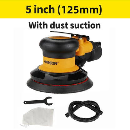 HIFESON Pneumatic Orbital Sander – 5"/6" Air Sander with Vacuum Option, EU Connector