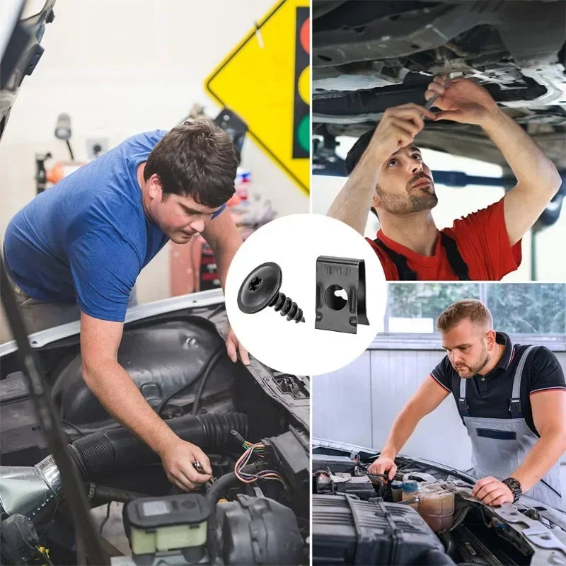 Torx Screw & U-Clip Retainer, Fasteners Kit 20-80Pcs