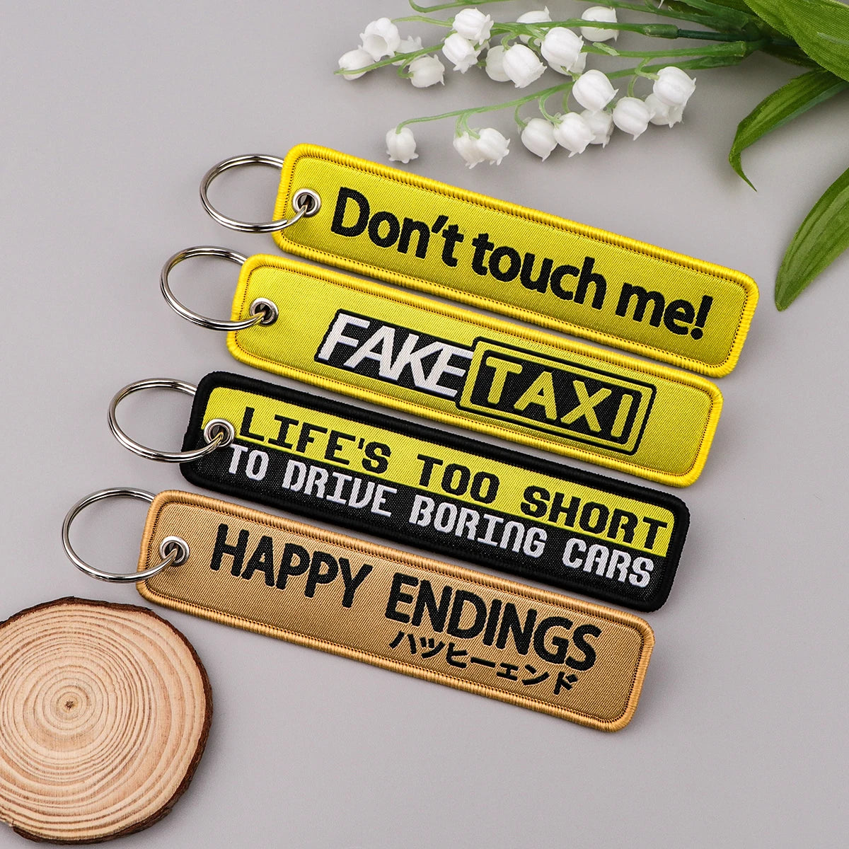 Embroided Keychain - FakeTaxi, Equality, Danger, Medical bag, Happy Endings and more