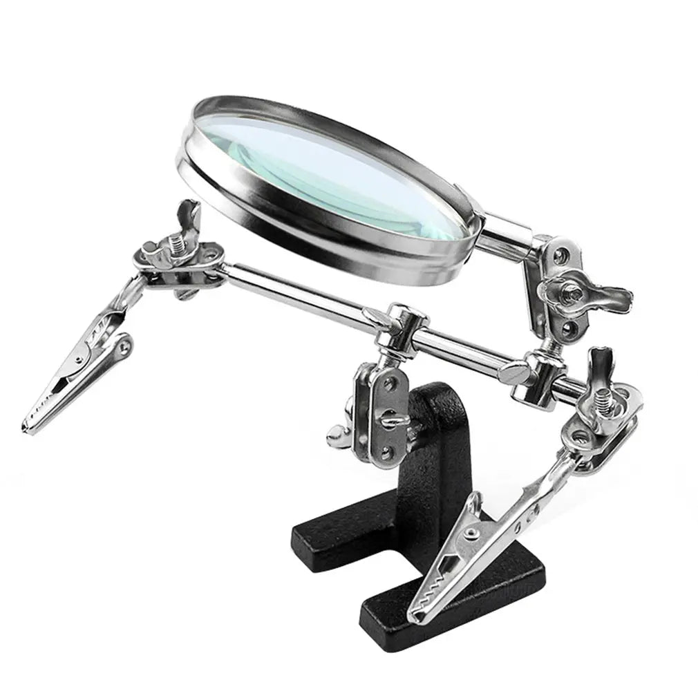 5X Helping Hands Magnifier Stand – Adjustable Alligator Clips for Soldering & Wiring Repair