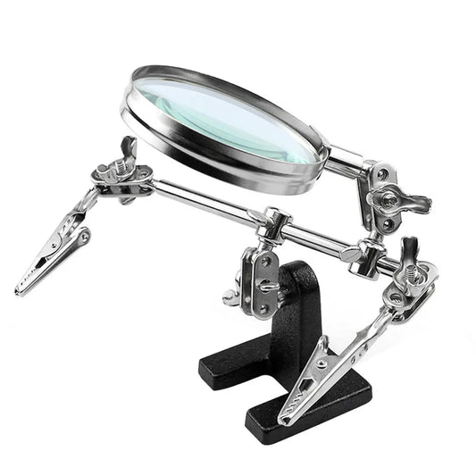 5X Helping Hands Magnifier Stand – Adjustable Alligator Clips for Soldering & Wiring Repair