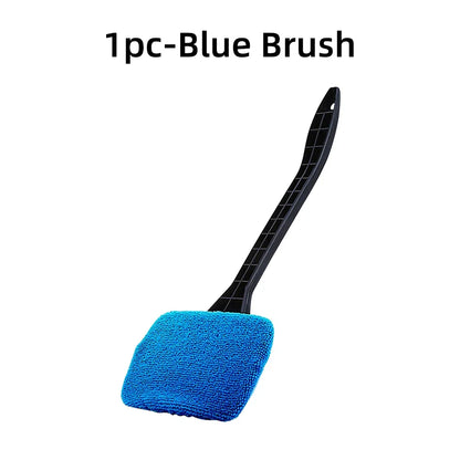 Long-Handle Windshield Cleaning Brush Kit – Microfiber Interior Glass Wash Tool