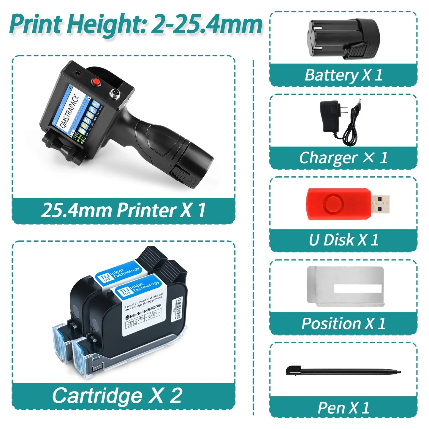 Handheld Inkjet Printer Gun for Text QR Barcode Batch Number Logo Date Label