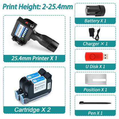 Handheld Inkjet Printer Gun for Text QR Barcode Batch Number Logo Date Label
