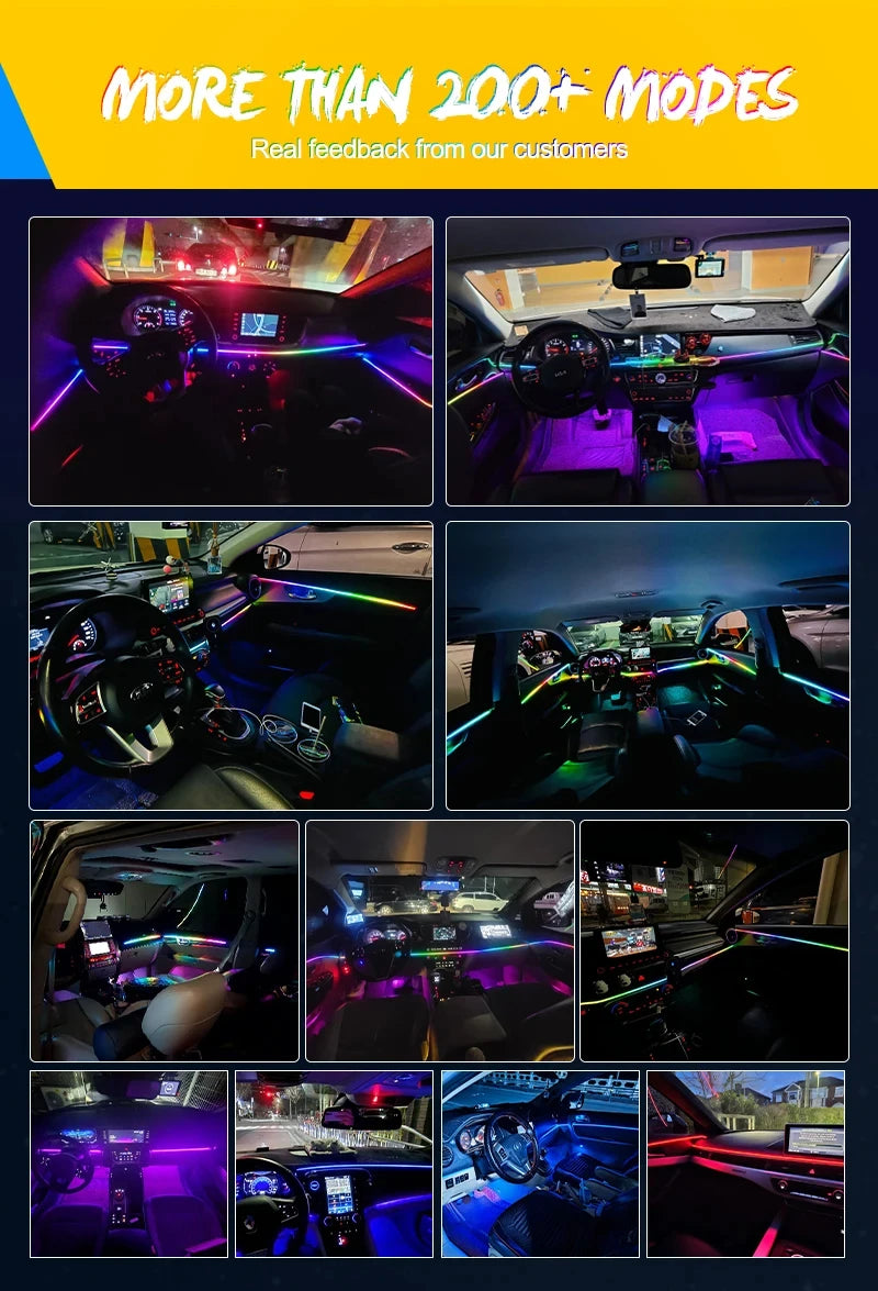 Car Ambient Interior lighting - App Control 22 In1 Full Color RGB Led Strip