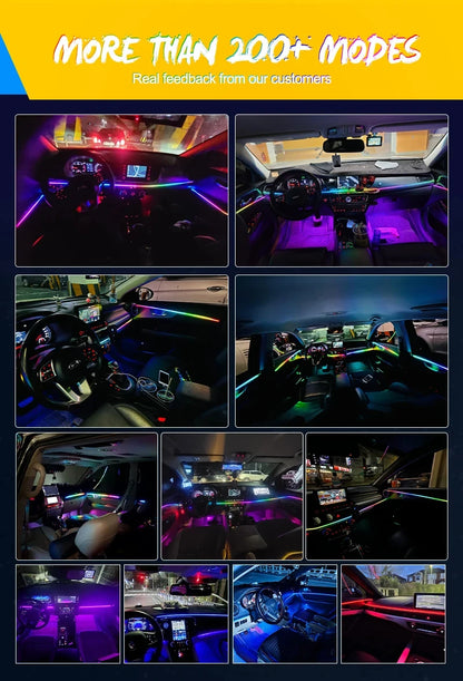 Car Ambient Interior lighting - App Control 22 In1 Full Color RGB Led Strip