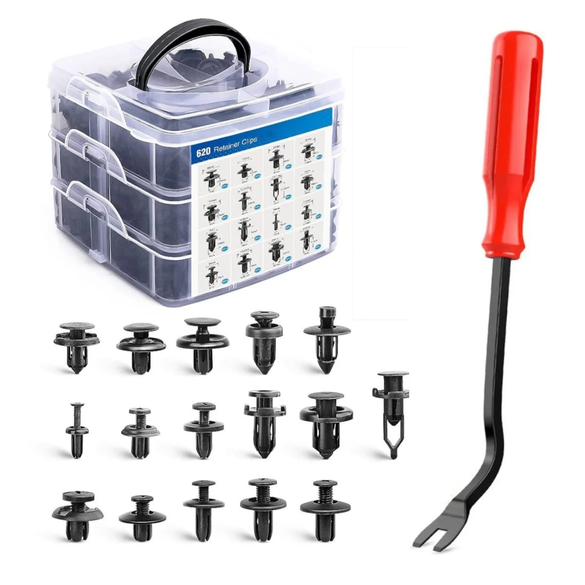 Push Retainer Mixed 13 Sizes Box, Bumper, Door Panel, interior Liner for All Cars & Vans