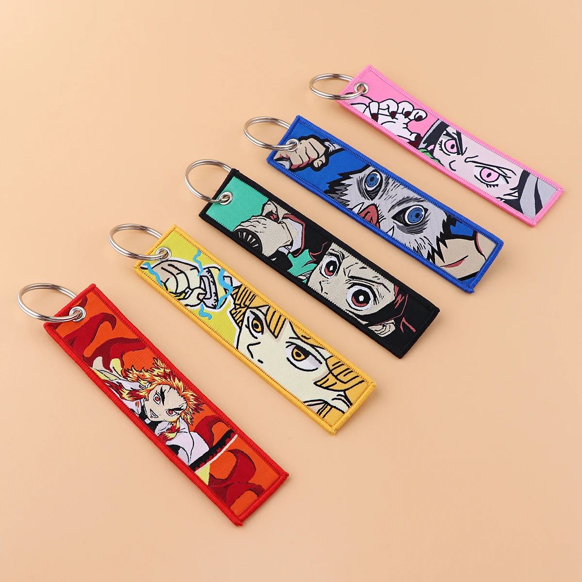 Embroided Keychain - Demon Slayer, Tanjiro Kamado, Kyōjurō Rengoku, Muichiro Tokito, Inosuke Hashibira and more