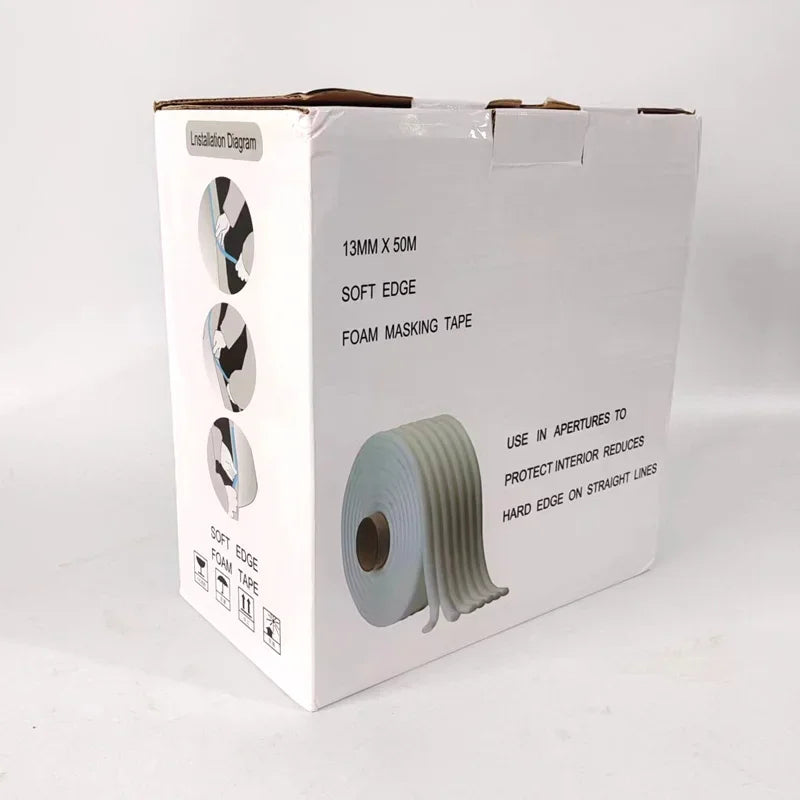Soft Edge Foam Masking Tape – Overspray Protection for Car Paint & Door Seals, 13mm x 50m