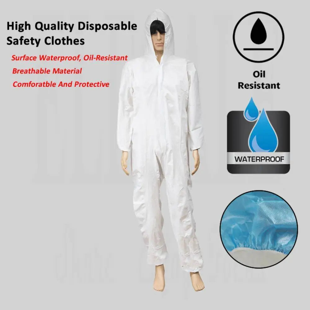 Disposable Dustproof Coverall Suit – Water & Oil Resistant Paint Spray Protection