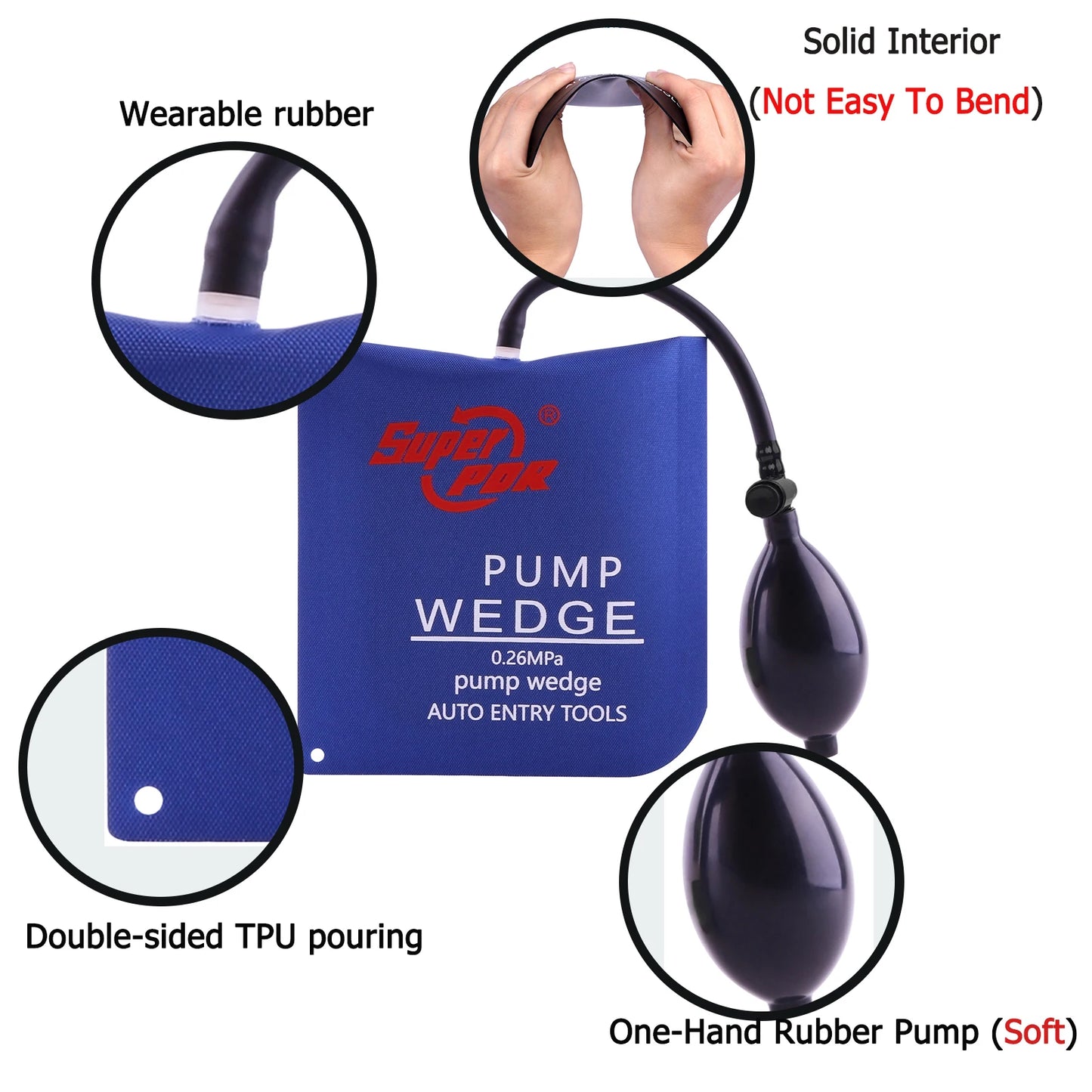 Air Wedge 1/2/4/8pc Super PDR, Airbag Cushioned Hand Pump