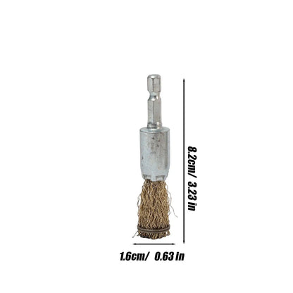 Polish Steel Wire Brush Hexagonal Handle Electric Rust Removal Brush High-speed Rotation Welding Point Polishing Tool Accessory