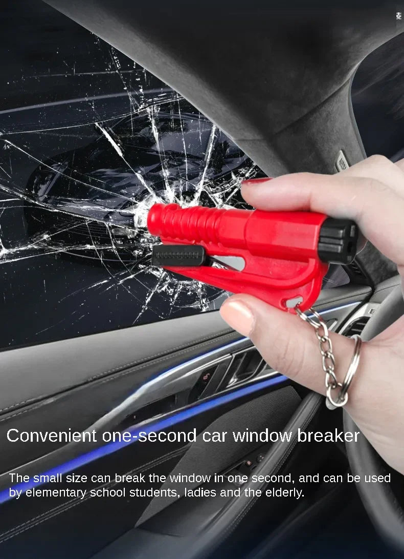3-in-1 Car Safety Hammer & Seatbelt Cutter – Window Breaker Escape Tool with Whistle
