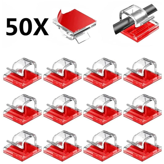 Self-Adhesive Cable Clips – Wire Organizer Clamps for Car & Garage