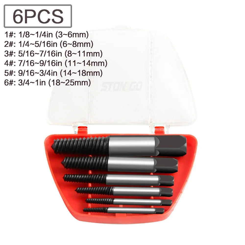 STONEGO Broken Screw Extractor Set – Carbon Steel Double-Sided Drill Bits