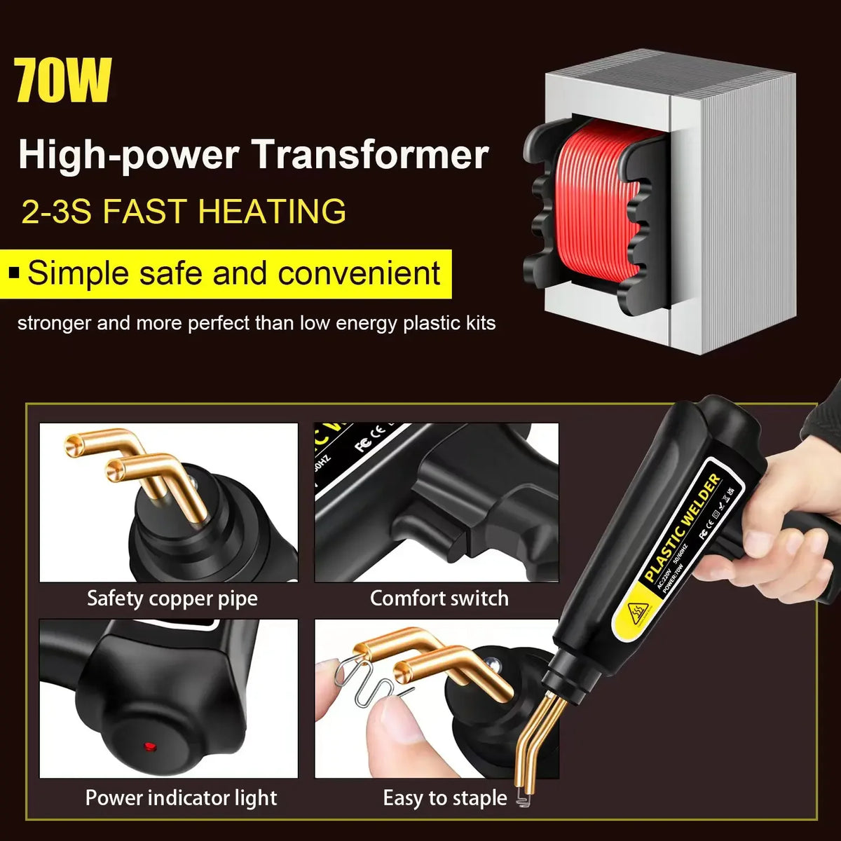 70W Hot Stapler Plastic Welding Machine – Car Bumper Repair Kit
