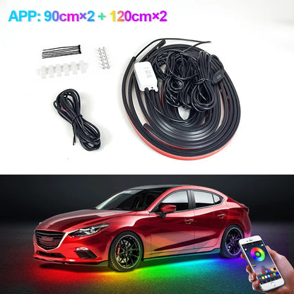 Underglow Flexible RGB LED Strip Remote or App Control Sound Active