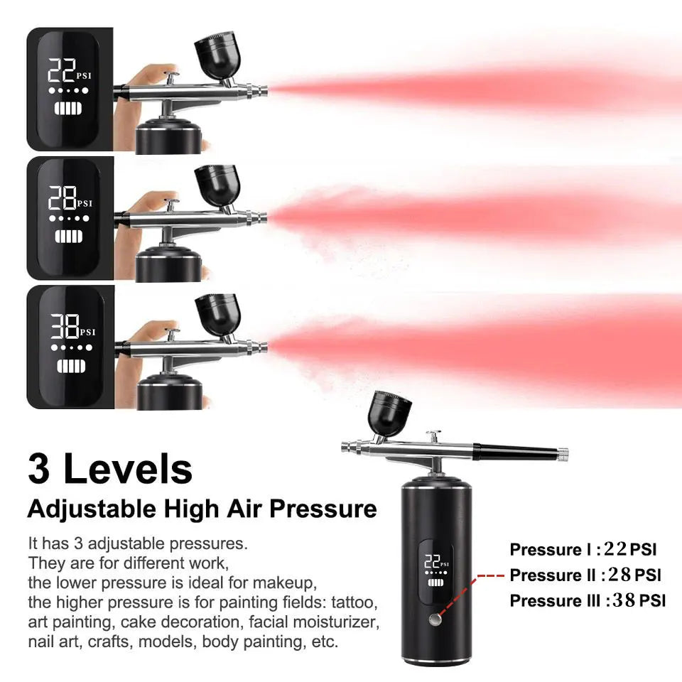 Portable Airbrush with Built-In Compressor – Rechargeable Kit for Custom Paint & Detailing