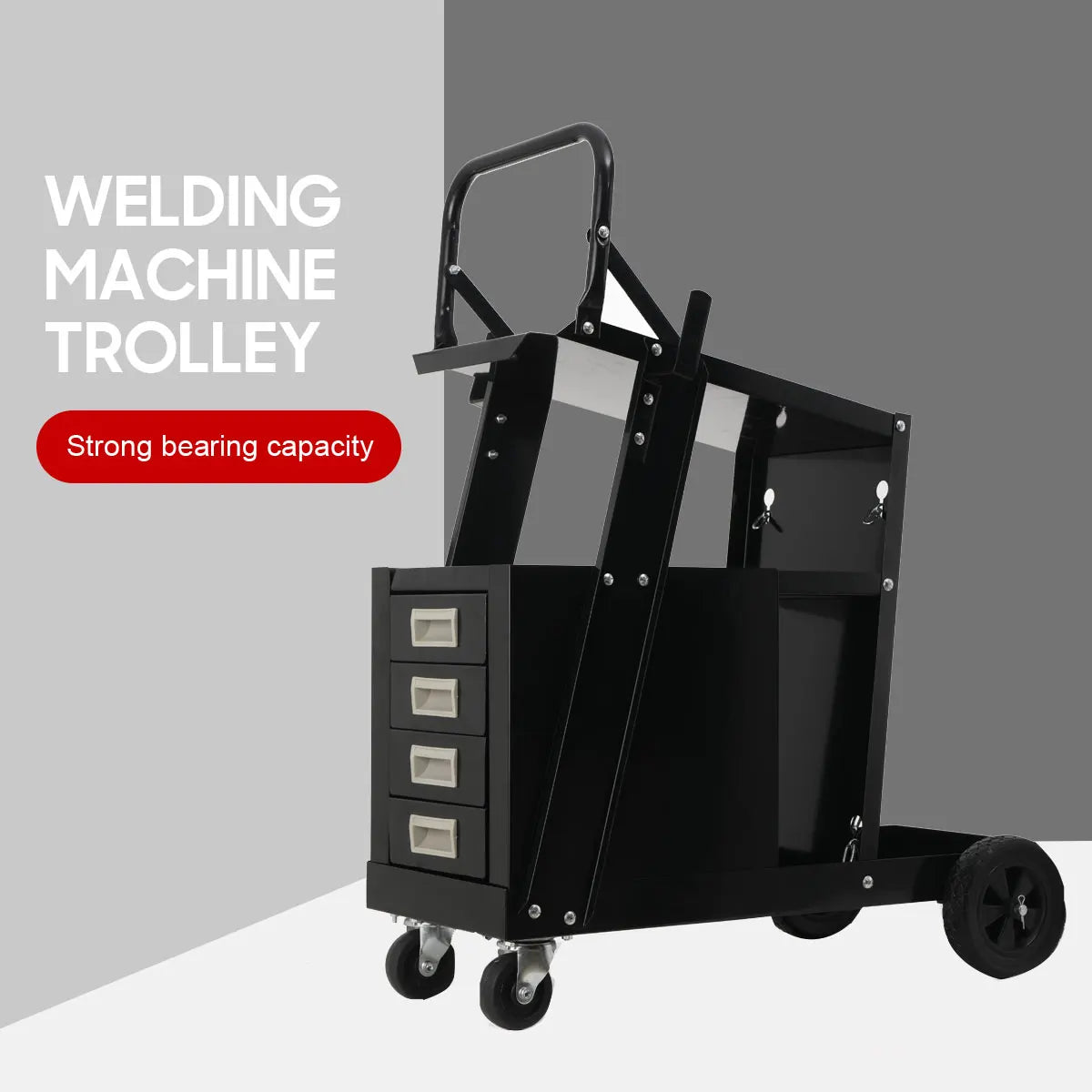 Heavy Duty Rolling Welding Cart 360° swivel wheels with 4 Drawers Welding Carts 70kg Portable Metal Tool Organizer
